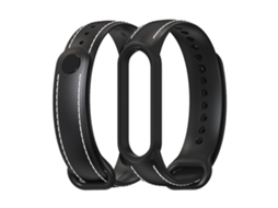 Lurelia Pulseira De Couro Substituição, Compatível Com Xiaomi Mi Band 5/ 6, Preta