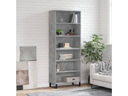 Vidaxl Armário Alto 69,5x32,5x180cm Derivados De Madeira Cinza Cimento