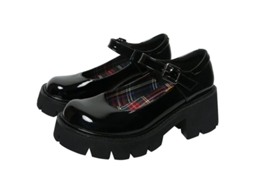 2026 zapatos Mary Jane de Plataforma Gruesa Retro Con Hebilla Punta Redonda Tacón 8cm Estilo Campus