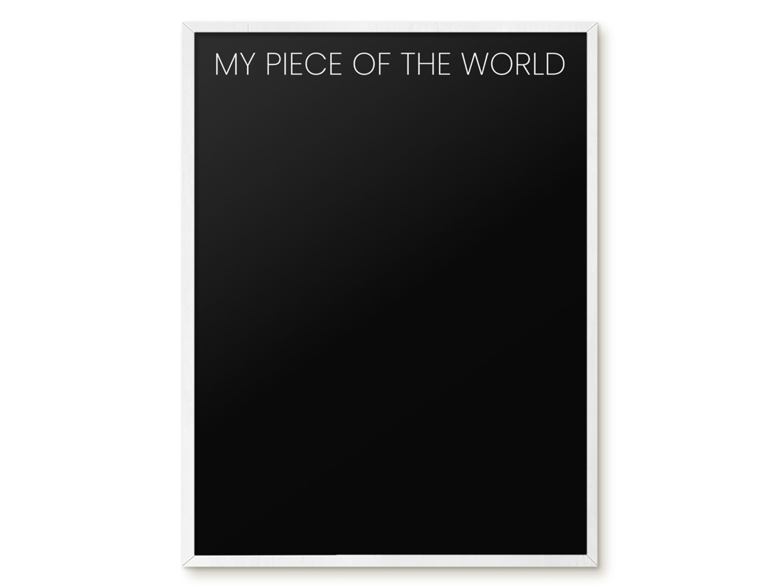 Quadro de vidro magnético "Meu pedaço do mundo" para o hall Espelharte (60x80 cm)