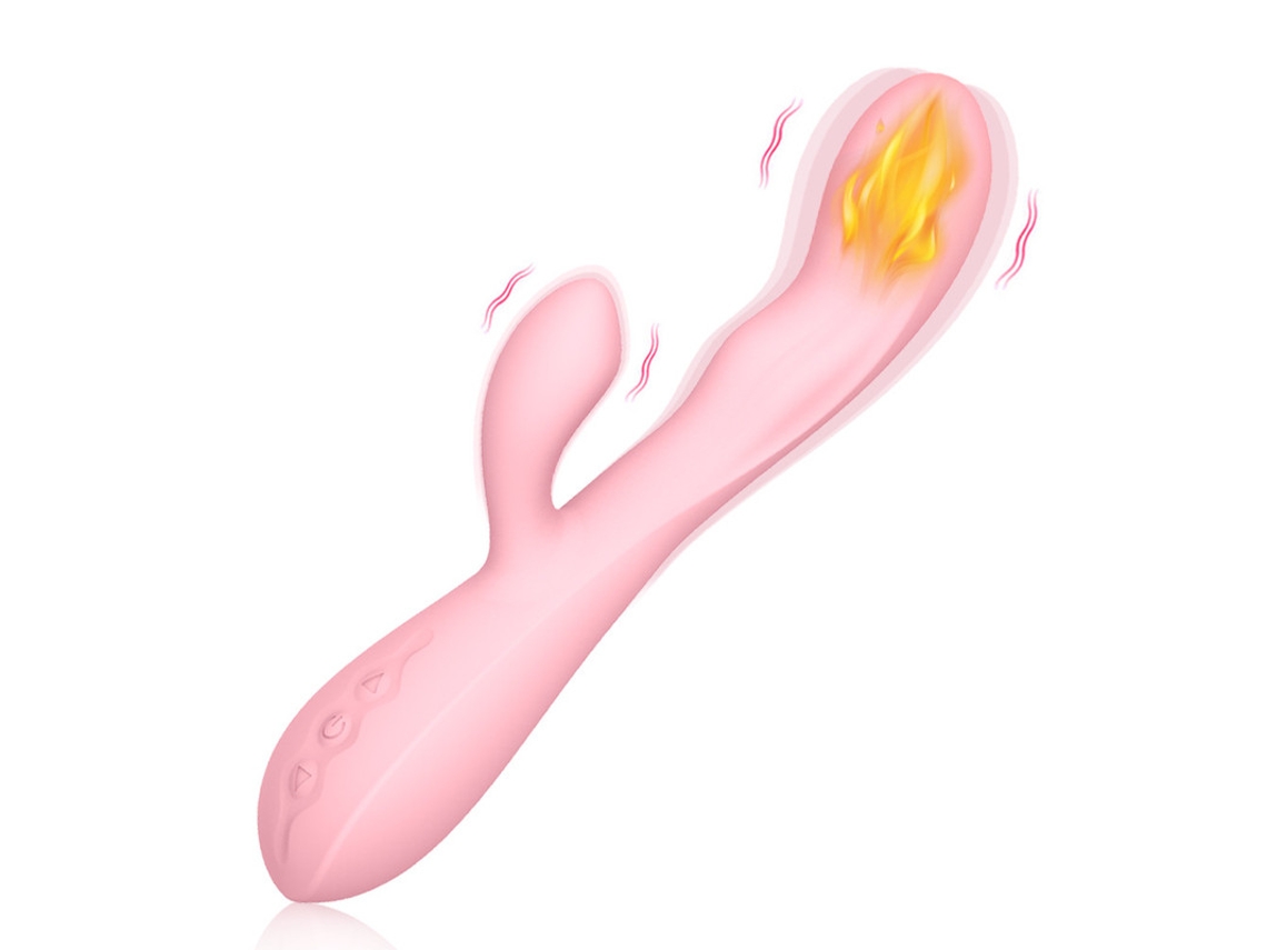 Vibrador de Coelho com 10 Modos e Função de Aquecimento para Mulheres Rosa YIZHOOD