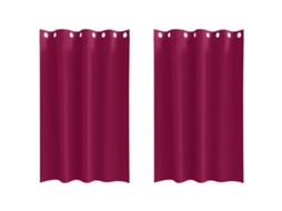Conjunto 2 Cortinas Opacas Vidaxl Vermelho Poliéster (175 X 140 Cm)