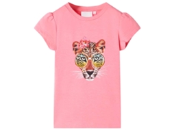 T-shirt Para Criança Rosa-néon 116