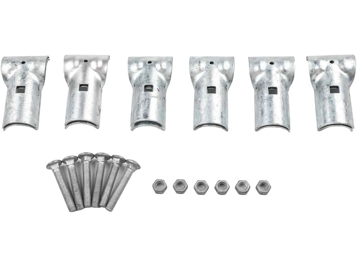 Conjunto De 6 Abraçadeiras Aço Galvanizado Para Cerca Arame, Conector Em T, Para Conexões De Tubo A, Kit De Suporte Para