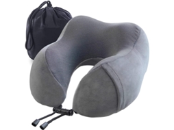 Travesseiro De Viagem Com Espuma De Memória, Suporte Cervical E Cabeça, Bolsos Laterais, Para Avião E Viagens