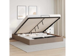 Vidaxl Estrutura De Cama Otomana Sem Colchão Cappucino 200x200 Cm