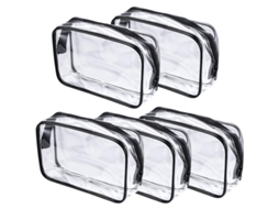 5 Sacolas De Cosméticos De Pvc Transparente Com Fecho, Sacolas Portáteis Para Toalharia E Maquiagem Para Viagem