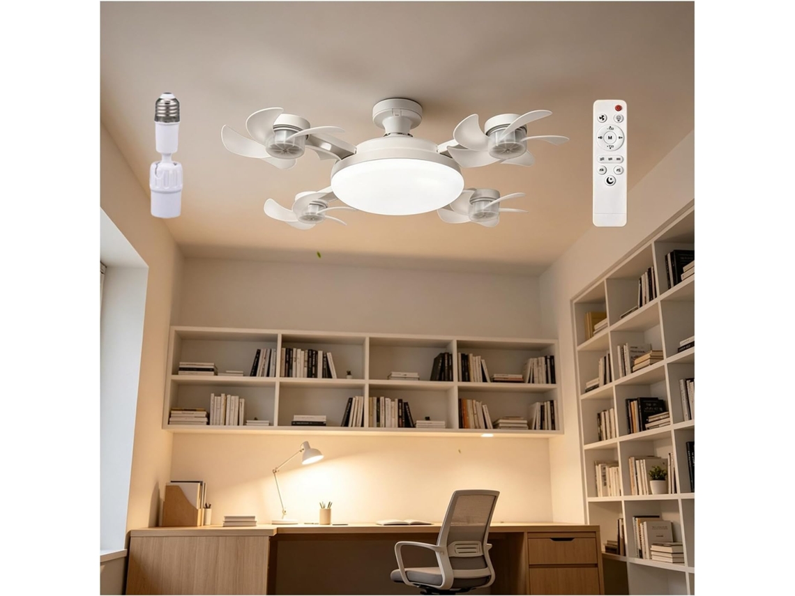 Ventilador De Teto Com Luz Led, Timer E Modo Noturno, Preto