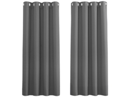 Cortinas Térmicas - Cortinas Blackout Anti-frio/calor Com Ilhós, Decoração De Janela, 132 X 158 Cm, Cinza, 2 Painéis