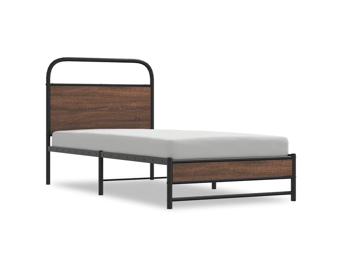 Bed Frame, Bed Frames Vidaxl Marrom Madeira Processada (90 X 190 Cm)
