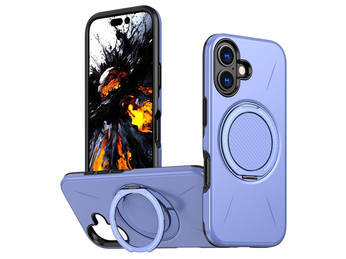 Capa Para Iphone 17 Com Suporte Giratório Magsafe - Roxa