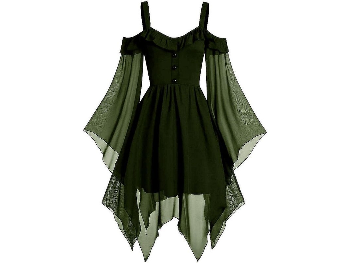 Fasst vestido Gótico Sexy com Ombros Descobertos para Halloween