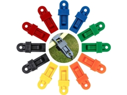 Rebe-pinzas De Plástico Para Carpas Y Toldos 12 Piezas Multicolor Para Camping Y Excursiones