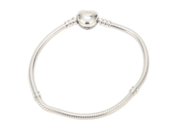 Pulseira Strass Forma Coração Brilhante Prata 925