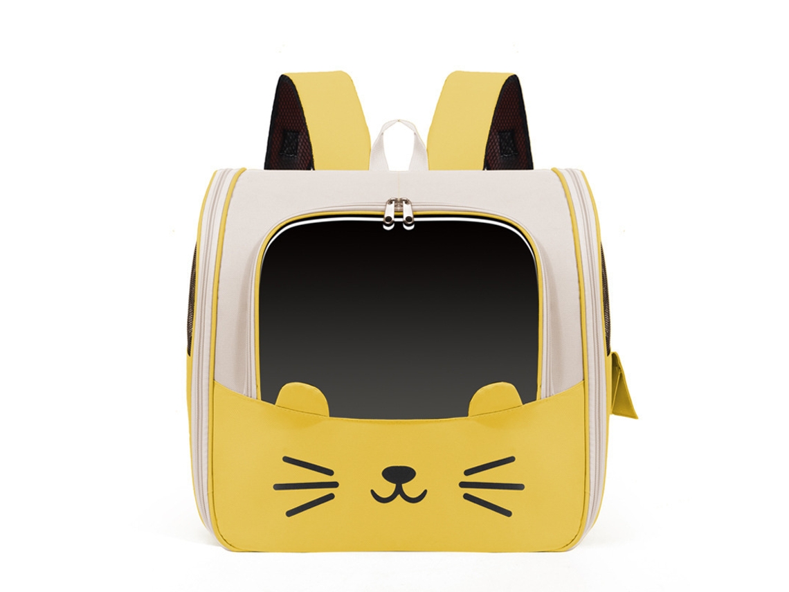 Mochila Portátil e Respirável para Gatos, Adequada para Cães e Gatos de Pequeno Porte, Amarela PANOONA