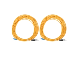 Cabo de Fibra Óptica 2 Peças, Modo Single, SC FC, Núcleo Cerâmico, PVC, 10 Metros, Amarelo