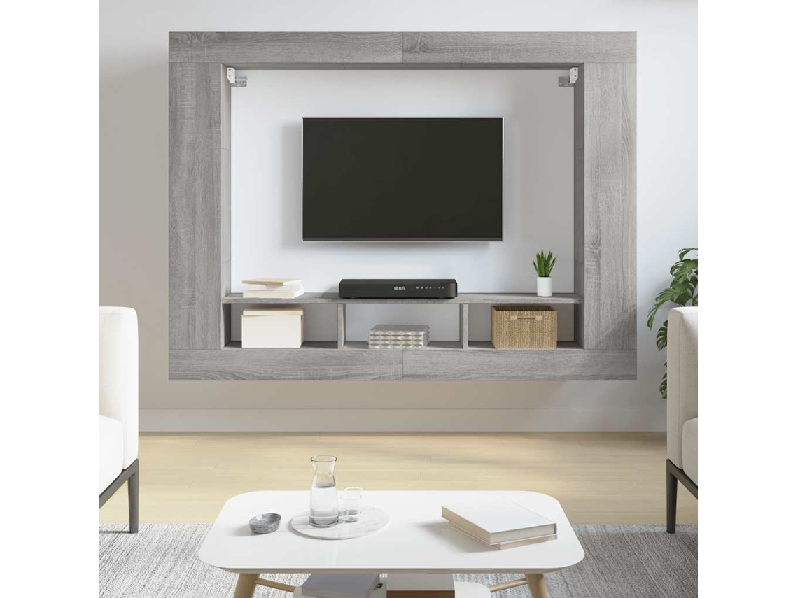 Vidaxl Móvel De Tv 152x22x113 Cm Derivados De Madeira Cinzento Sonoma