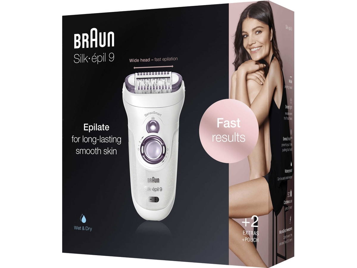 Depiladora BRAUN 9700 2 Extras (Arranque - Multi-zonas - Recarregável)