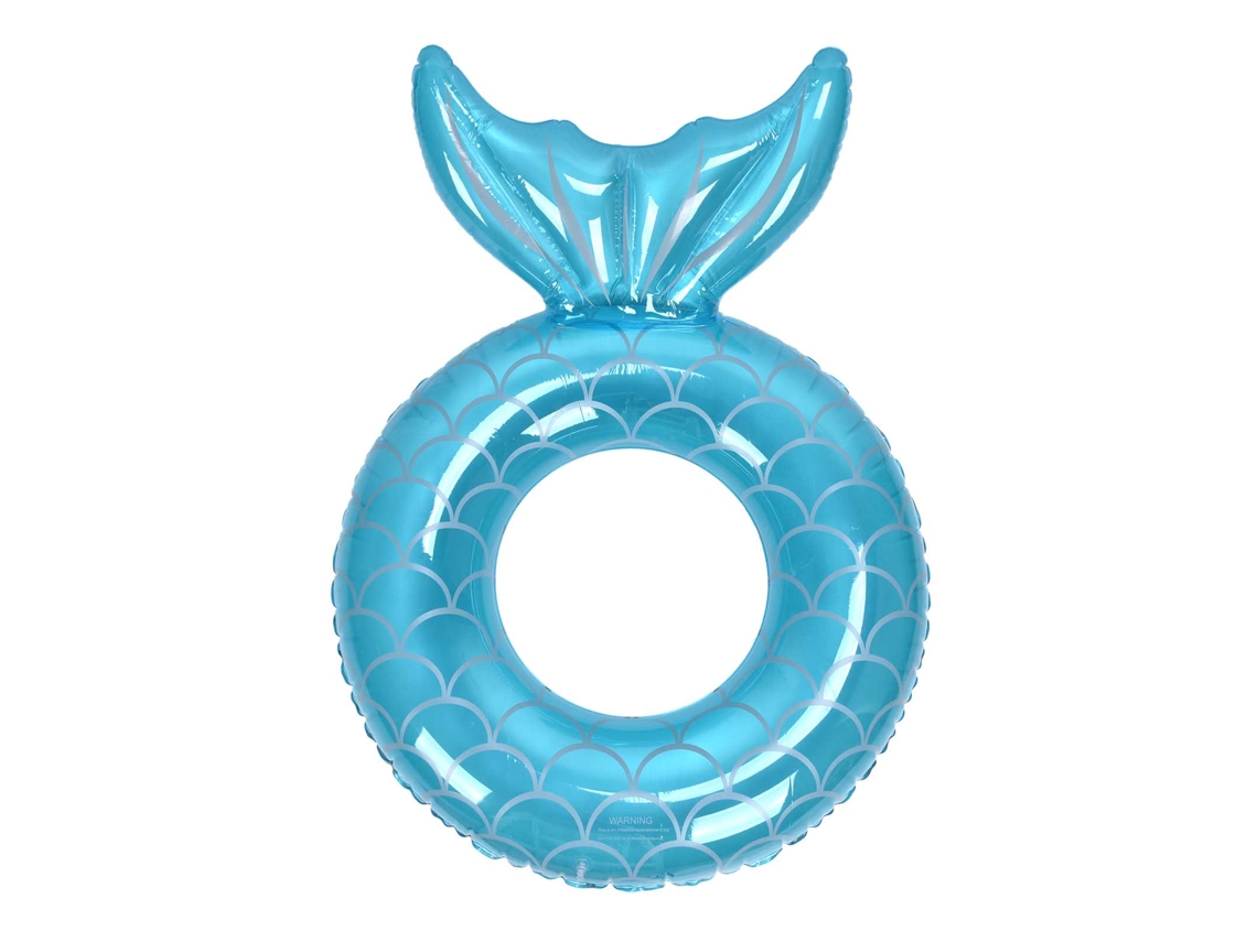 Boia Inflável em Formato de Cauda de Peixe para Piscina, Adultos e Férias na Praia, Cor Azul AQUAFORGE