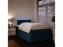 Vidaxl Cama Boxspring Com Colchão 120x190 Cm Veludo Azul