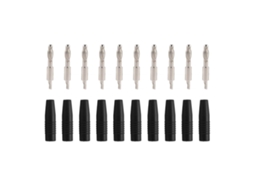 10pack Conector Banana De Solda 4mm Plug Macho Adaptador Para Teste Multímetro Cabos Alto Falante Preto