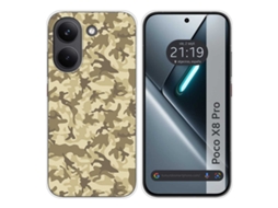 Capa Tumundosmartphone De Silicone Para Xiaomi Poco X8 Pro 5g Design Camuflado Na Cor Areia