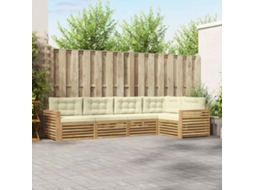 Vidaxl Conjunto De Sofás Para Exterior 5 Unid. Branco E Creme