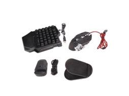 Aetheria conversor Teclado Mouse Gamer de uma Mão 35 Teclas Backlit 6 Botões com Suporte