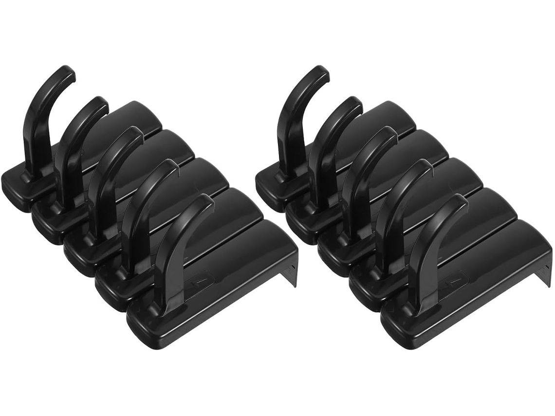 Suporte Para Fones De Ouvido Balacoo Em Plástico Preto Com 10 Ganchos Adesivos, Montagem Na Borda Da Tela Do Pc