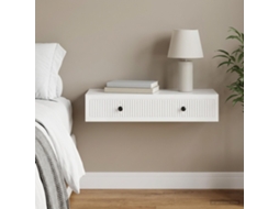 Vidaxl Mesa Lateral De Parede Branco Brilhante 87,5 X 34,5 X 17 Cm