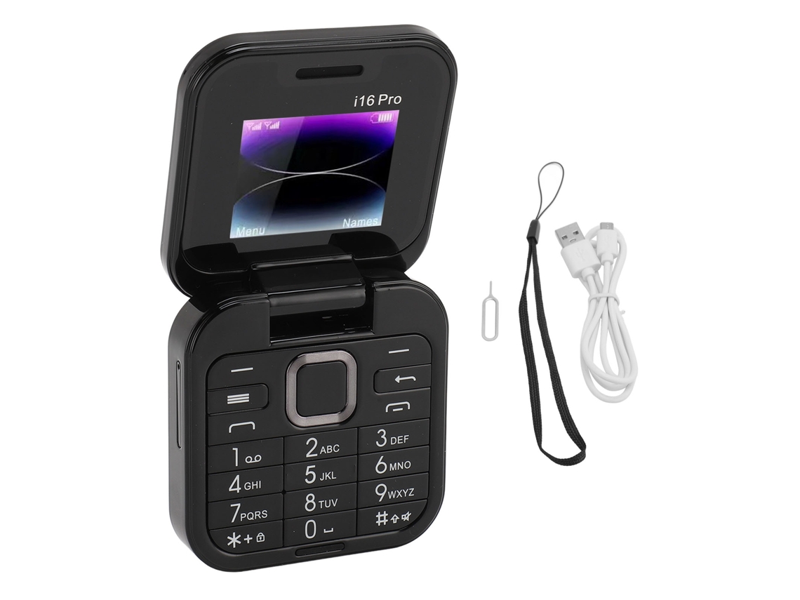 Aetheria telefone Flip Senior 2g Dual Sim 1.77 Polegadas 1000mah com 3 Slots de Cartão Preto