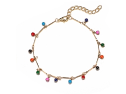Pulseira De Pé Floral Estilosa Com Diamantes Decorados