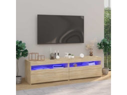 Vidaxl Móveis De Tv Com Luzes Led 2 Pcs 75x35x40 Cm Carvalho Sonoma