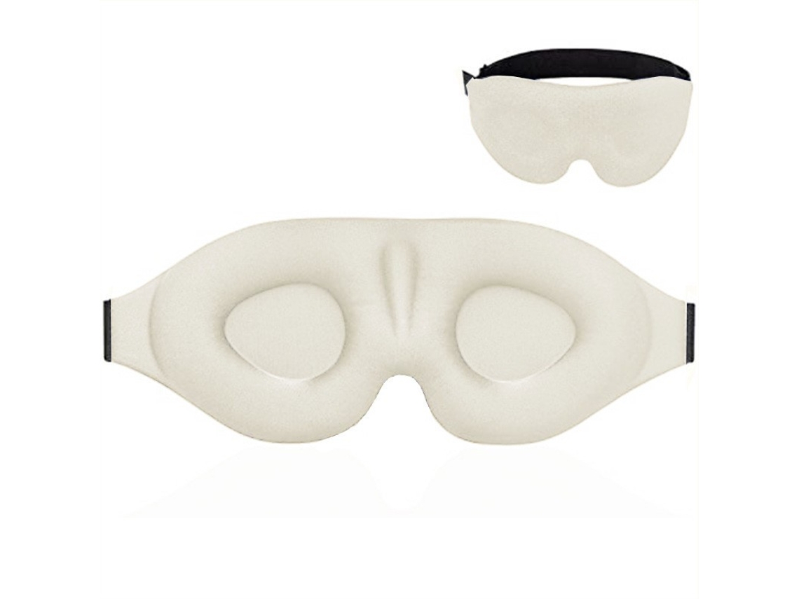 Venda Para Os Olhos Com Bloqueio Zero Para Homens E Mulheres, Ajustável, Ideal Para Sestas Em Voos. Bege Hexinyigjly