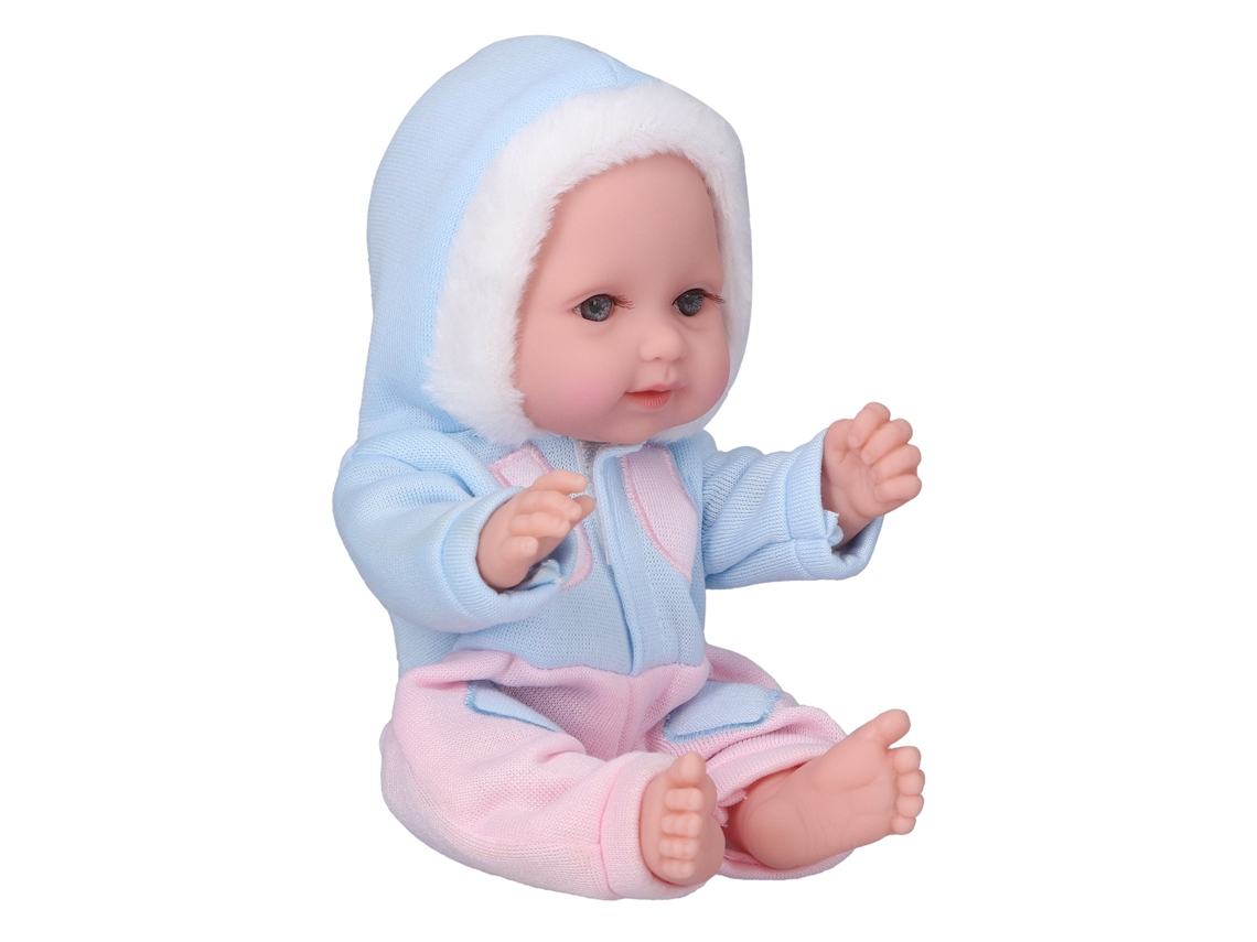 Primerox boneca Bebê Reborn 11 Polegadas com Articulações Móveis e Roupa Fofa Soft Vinil