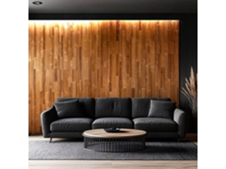 Painel de parede decorativo 3D Thermo Pinho em abeto termotratado - Revestimento esculpido - 24 peças 1m² - Interior