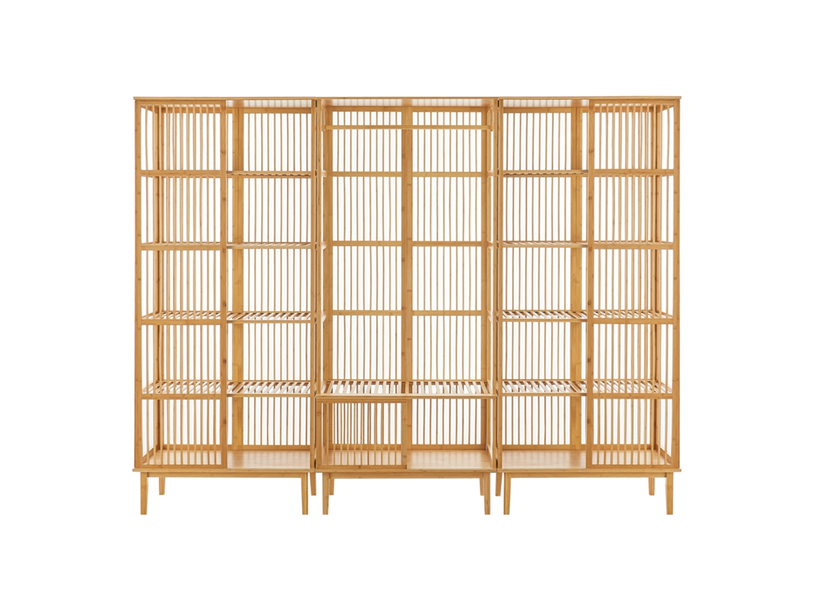 1x guarda -roupa Burro VEMB e 2X prateleiras Trundholm Bamboo 185 x 240 x 45 cm Color natural [EN.CASA]