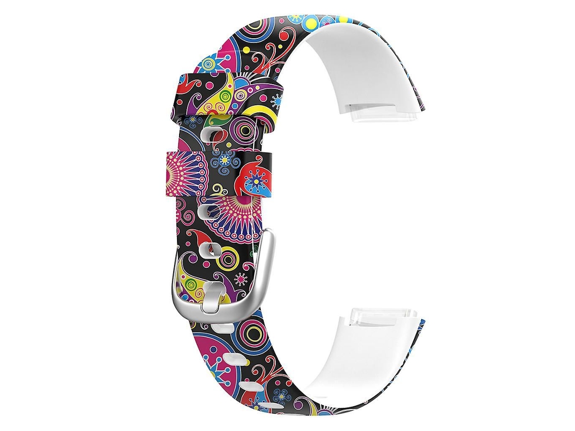 Pulseira De Silicone Estampada E Resistente Ao Suor Para Smartwatch Fitbit-luxe.