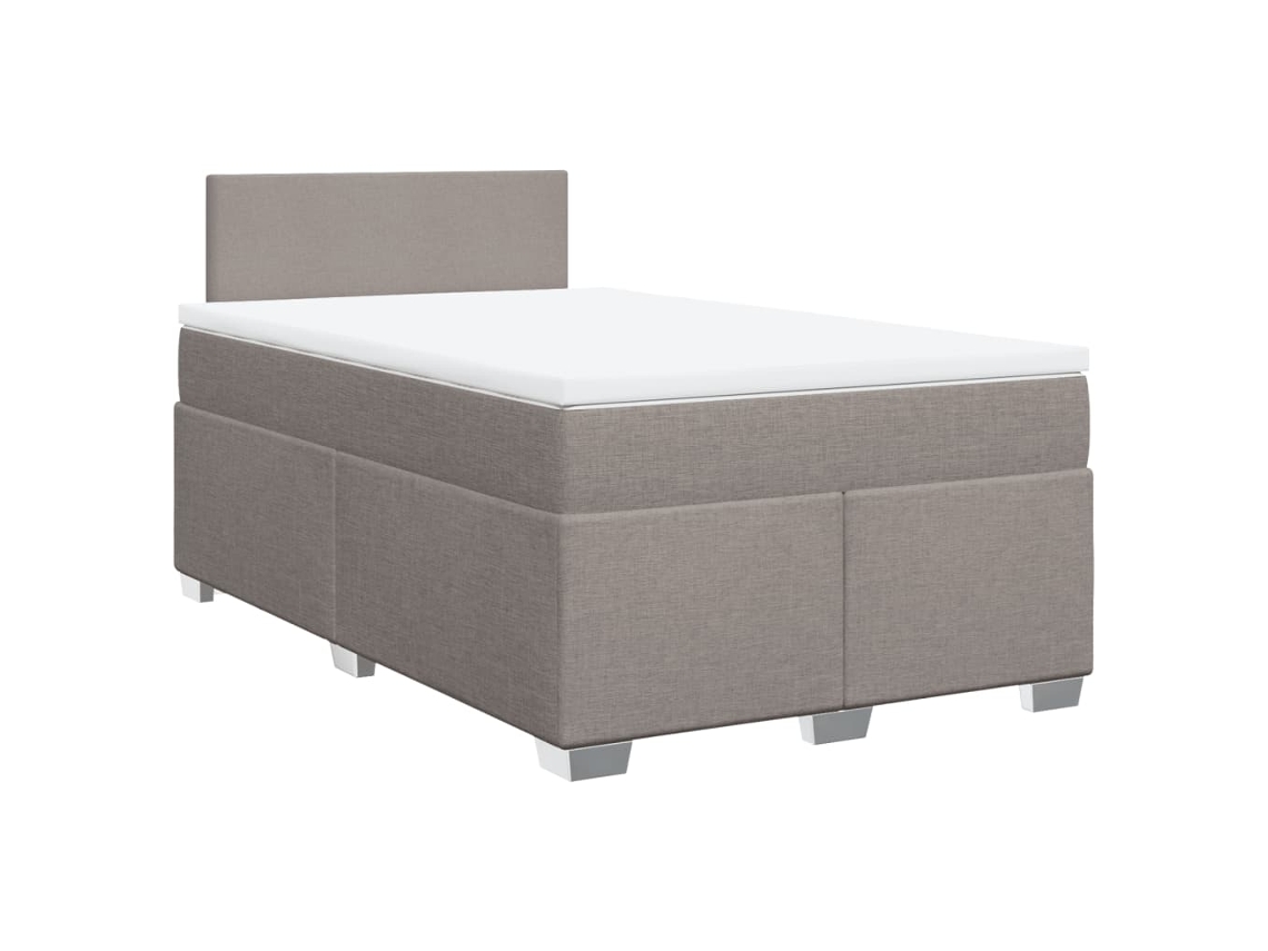 Cama com Molas e Colchão 120x200 cm Tecido Castanho Acinzentado MAISON EXCLUSIVE