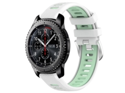 Pulseira De Silicone Para Relógio Esportivo De 22 Mm Com Fivela De Aço Bicolor
