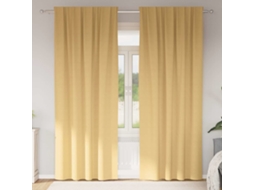 Vidaxl Cortinas Blackout Com Argolas 2 Pcs Bege 245 X 140 Cm Poliéster