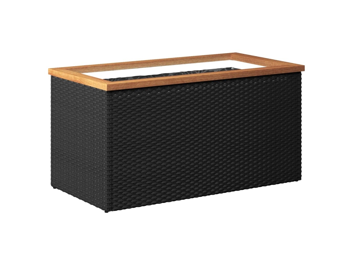 Planter, Planters Vidaxl Preto Rattan / Vime (80 X 40 X 40 Cm)