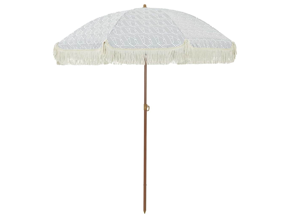 Conjunto 1 Parasol De Praia Vidaxl Cinzento Poliéster (160 X 160 X 196 Cm)