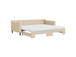 Daybed With Trundle, Daybeds With Trundles Vidaxl Creme Tecido (90 X 200 Cm)