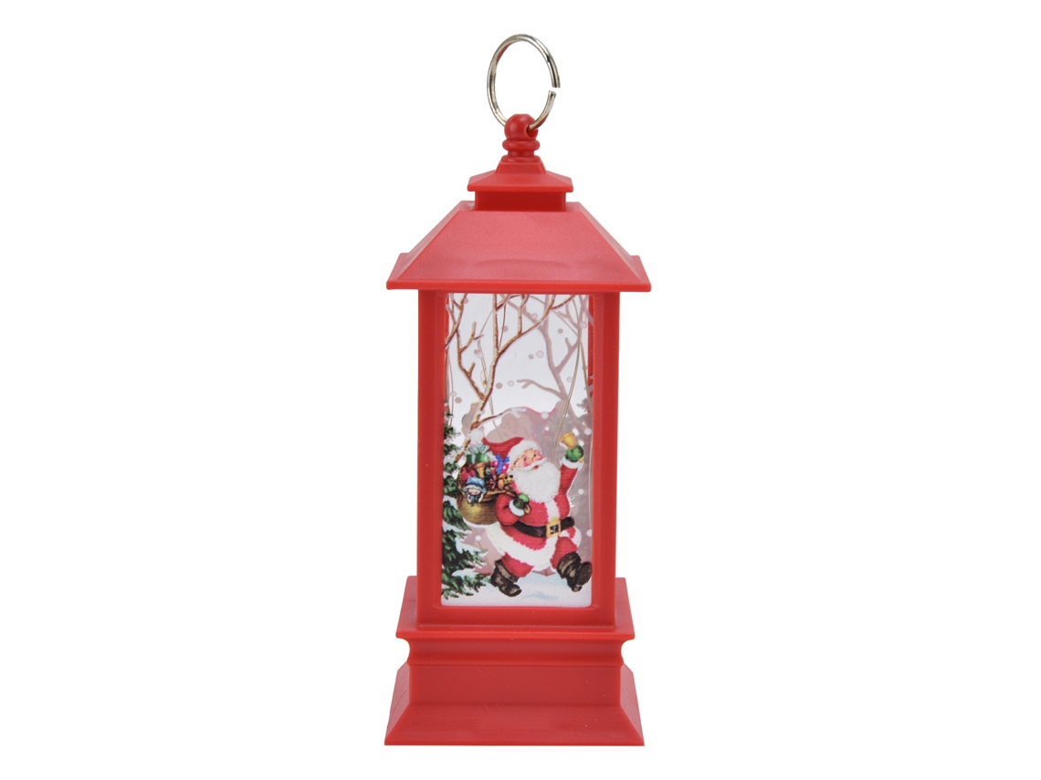 Mali lanterna Decorativa de Natal Pendente com Papai Noel Luzes Led Portátil Red