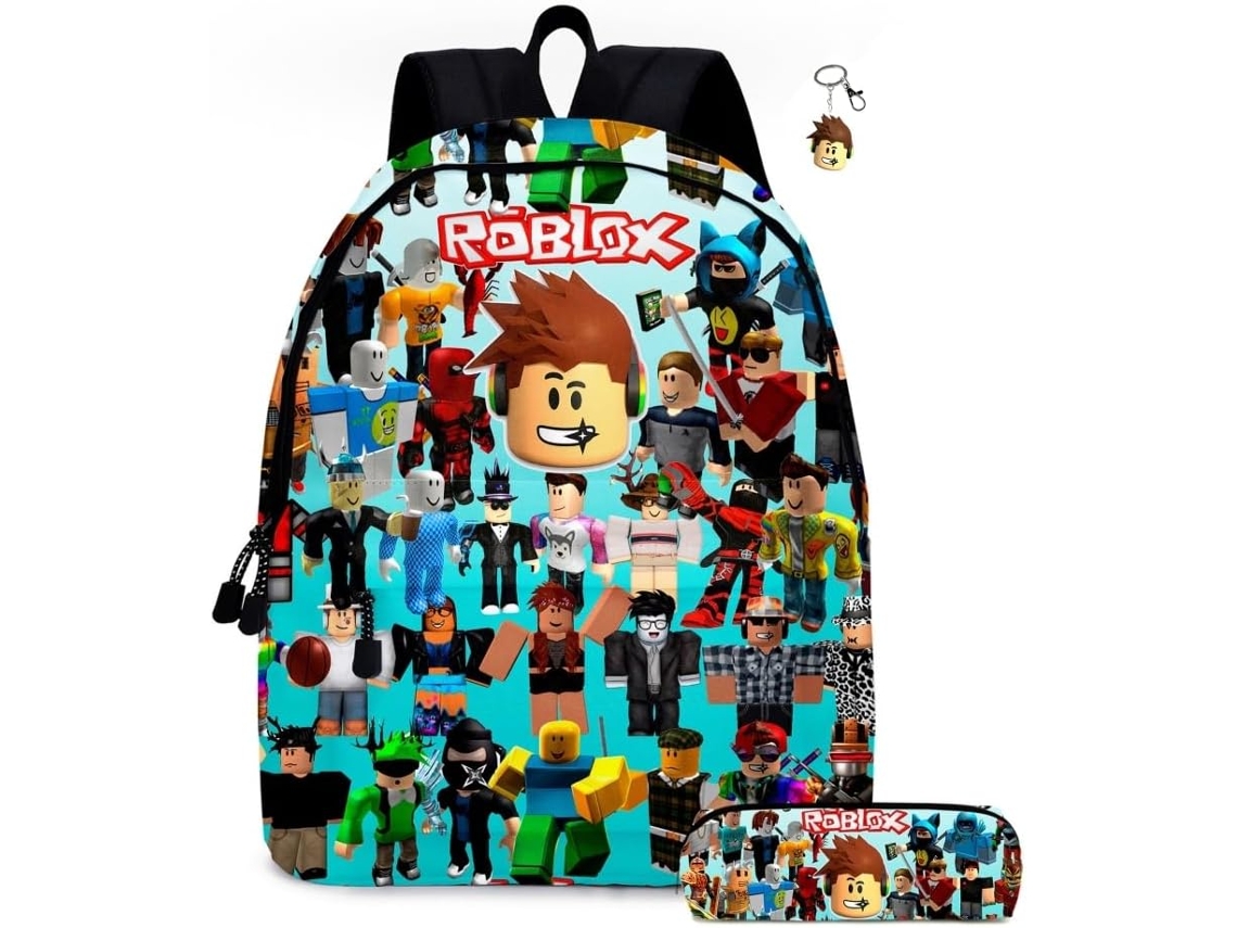 Conjunto 2 Mochilas Com Chaveiros, 40,6 Cm (16 Polegadas), Tema Jogos, Escolares Leves Grande Capacidade,