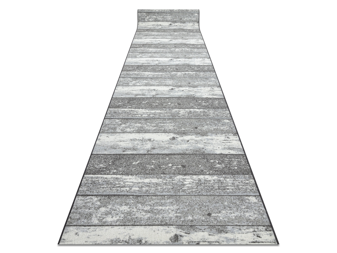 Alcatifa Do Corredor com Reforço de Borracha 67 cm Madeira, Borda Cinzento