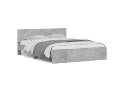Bed Frame, Bed Frames Vidaxl Cinzeto Madeira Processada (140 X 190 Cm)