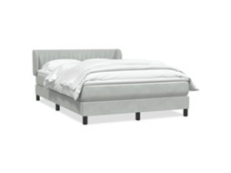 Cama com Molas/Colchão Veludo Cinzento Claro MAISON EXCLUSIVE (160x220 cm)