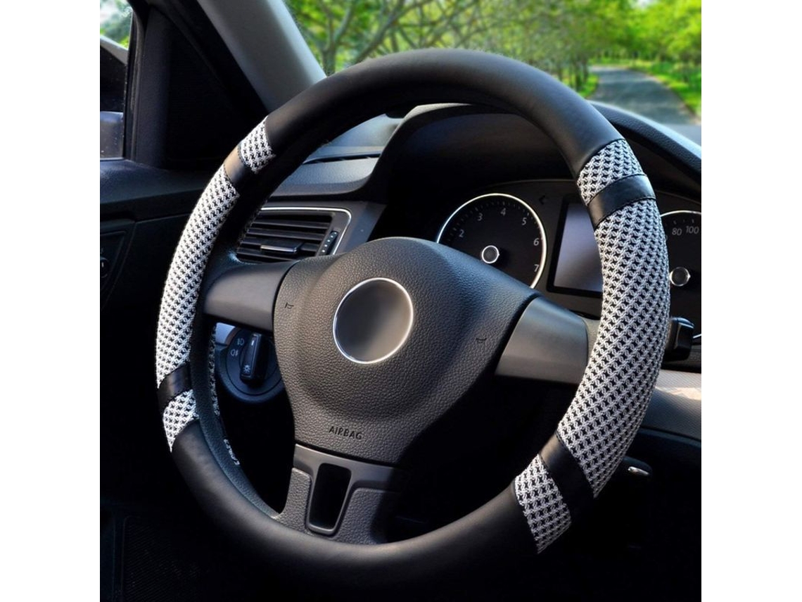 Cubre Volante De Cuero Com Microfibra Respirável E Viscosa Para Carros De 15 Polegadas
